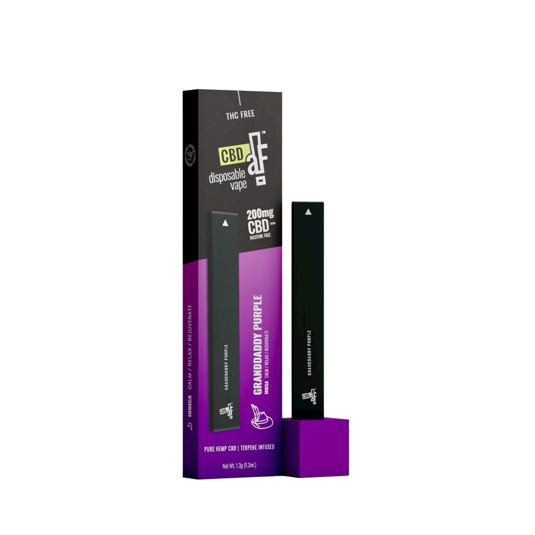 CBDAF! DISPOSABLE PEN 200MG CBD ISOLATE GRANDDADDY PURPLE