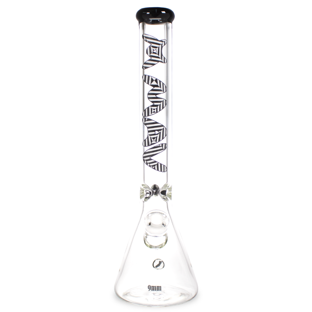Bongs Maverick Glass - 9mm Beaker Bong Zebra Specialty Slab 18''