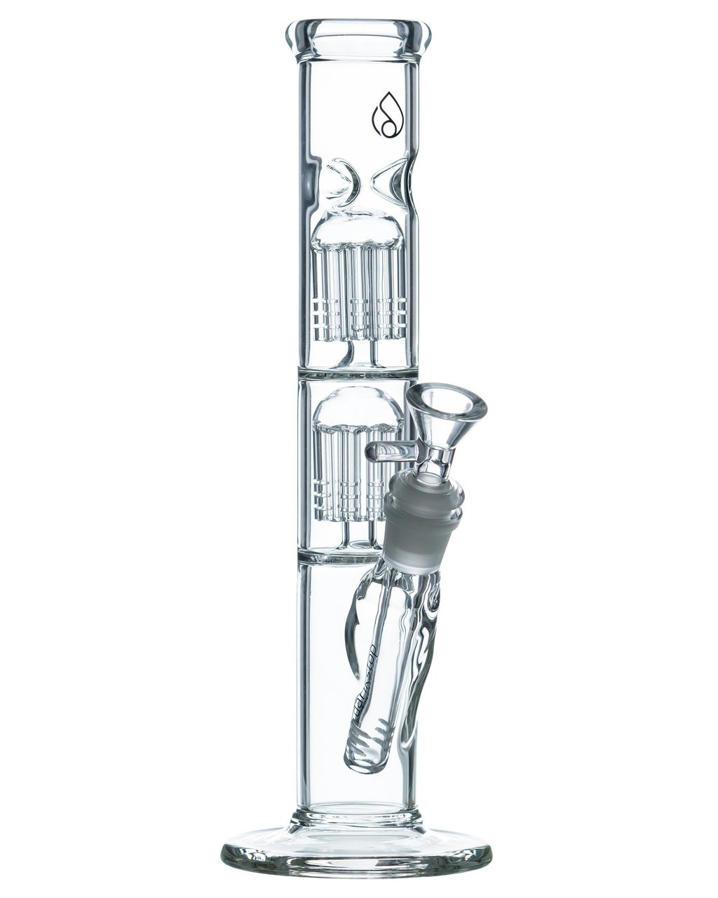 Bongs 11" Double Tree Perc Straight Tube Bong