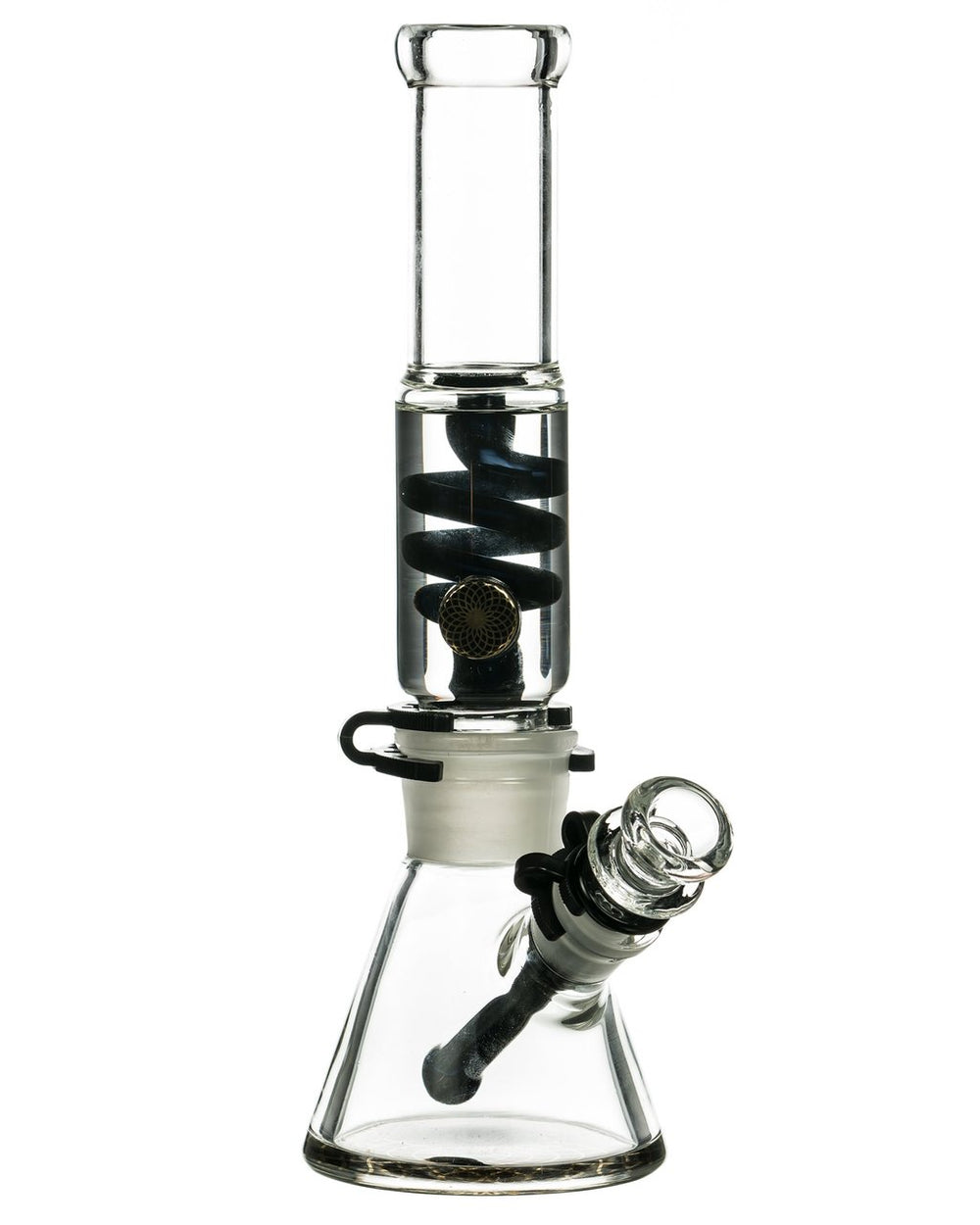 Bongs BoroDirect - Glycerin Coil Beaker Bong with Gold Accents