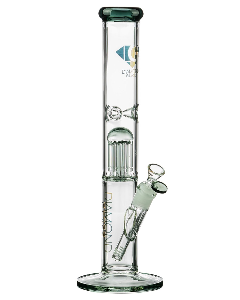 Bongs Diamond Glass - 8 Arm Tree Perc Straight Tube 13''