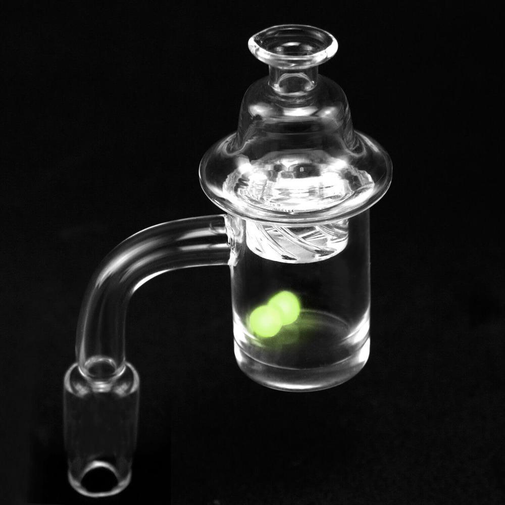 Quartz Bangers Quartz Banger with Spinner Carb Cap and Terp Pearls