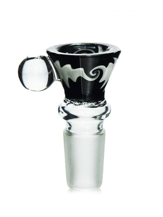Bubblers 18mm Black And White Swirl Bowl Piece