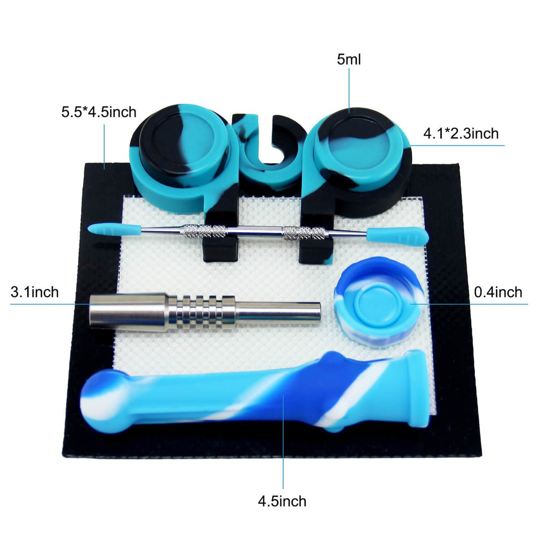 Bong Attachments 6.5" Silicone Nectar Straw Dab Kit