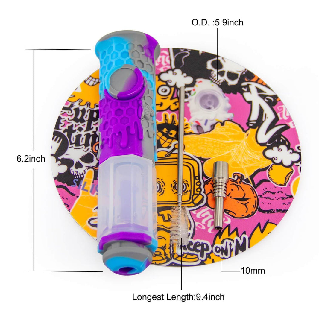 Bong Attachments Silicone Honey Straw With Dab Mat