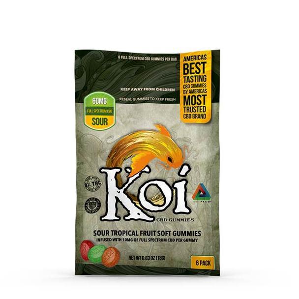 CBD Edibles Koi CBD - CBD Edible - Sour Tropical Fruit Gummies - 10mg