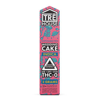 TRE HOUSE - DELTA 8 VAPE - D8:D9:D10:THCO WEDDING CAKE DISPOSABLE - 2 GRAMS