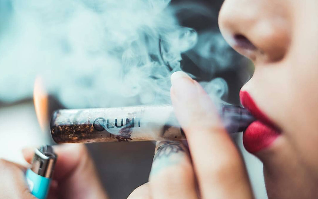 Pot smog from woman smoking weed, image from Unknown Addiction on Instagram