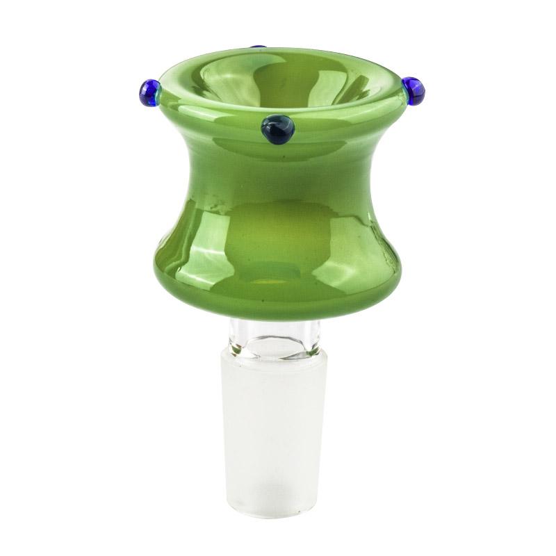 Bong Attachments 14mm Male Green Bong Bowl With Blue Marbles