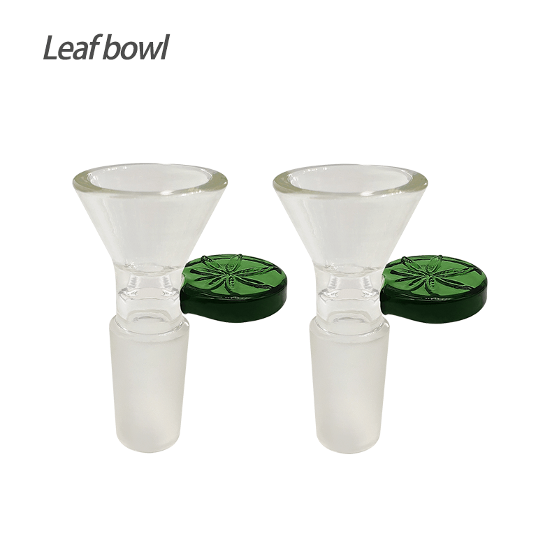 bong accessories 14mm Male Joint Leaf Glass Bowl (2 Pack)
