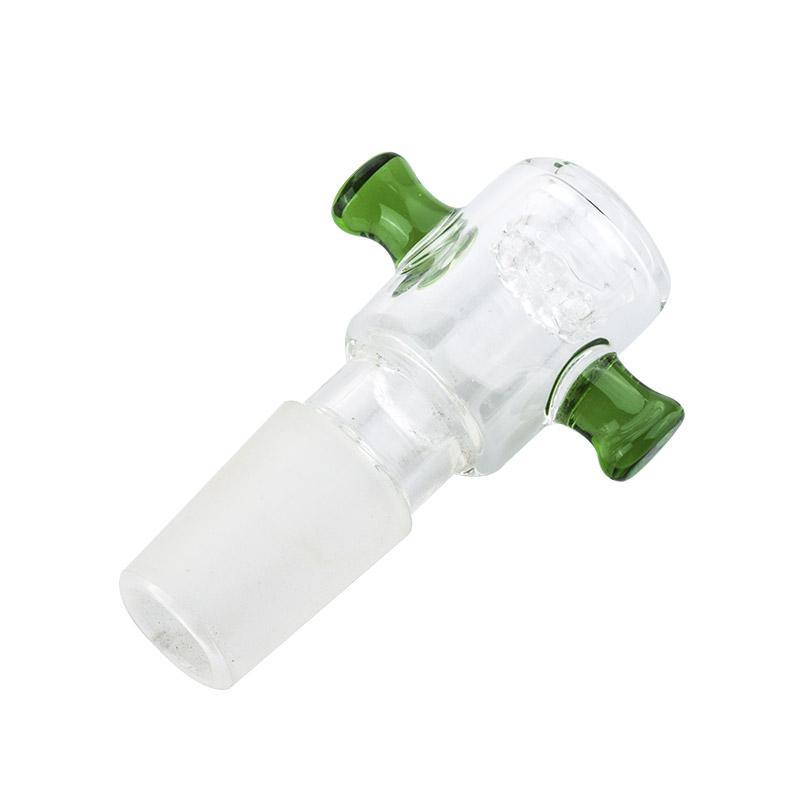 Bong Attachments 18mm Male Clear Bong Bowl With Green Handles