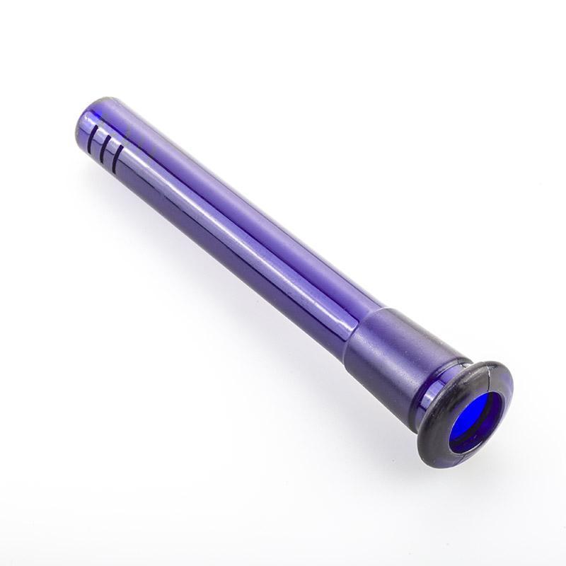 Bong Attachments 4.7" 18mm To 14mm Inside-Cut Slitted Diffuser Downstem (Blue)