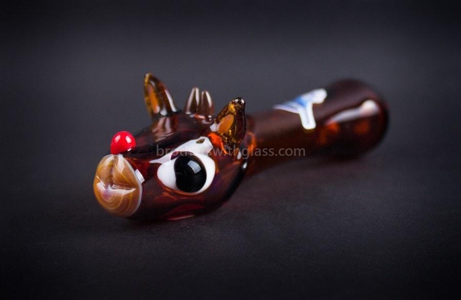 Hand pipe Chameleon Glass Holiday Rudolph Hand Pipe
