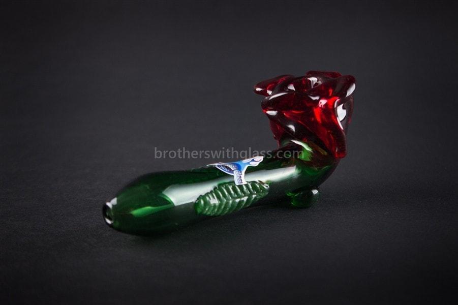 Hand pipe Chameleon Glass Red Rose Briar Hand Pipe