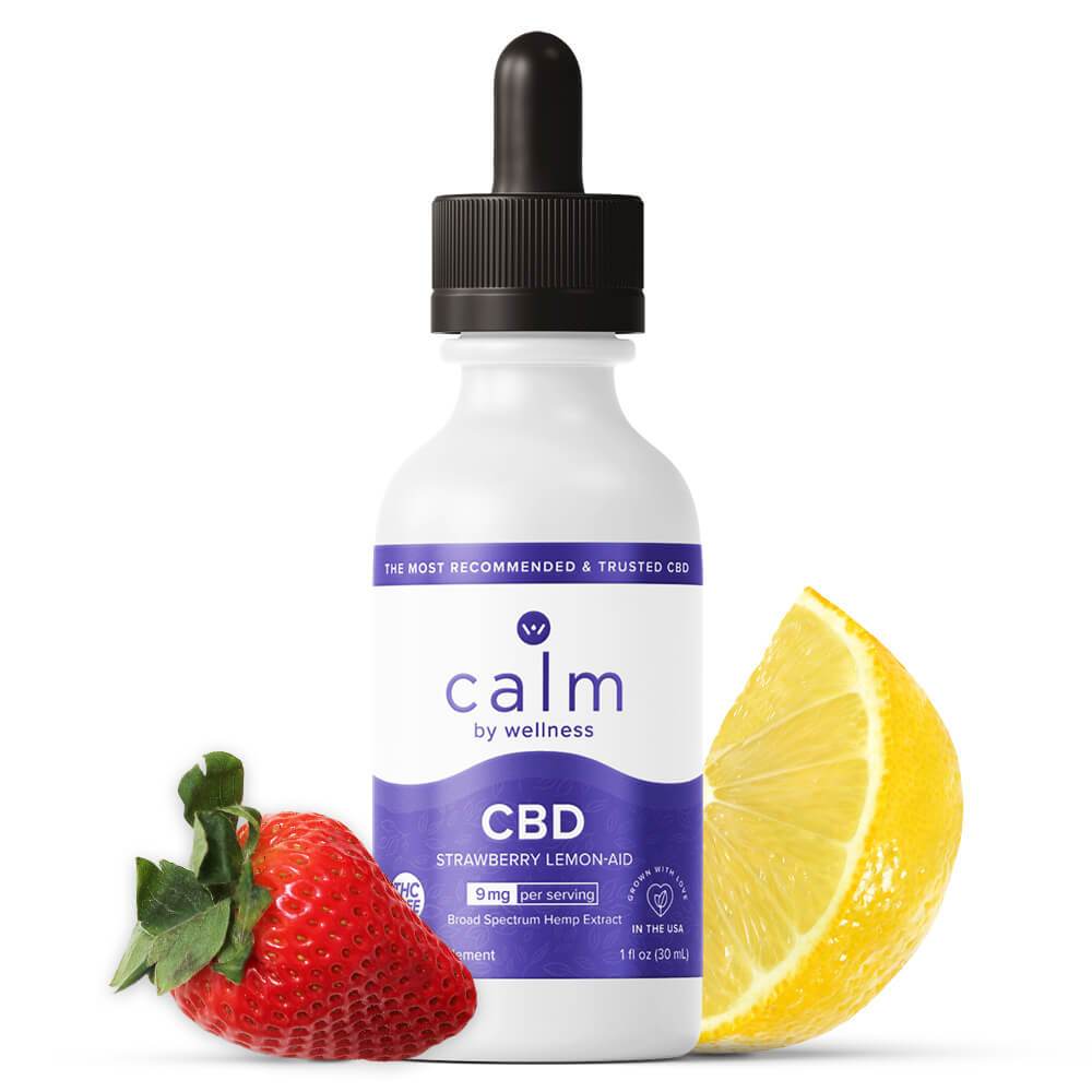 Calm By Wellness - Hemp CBD Oil Tincture - Strawberry Lemon-aid