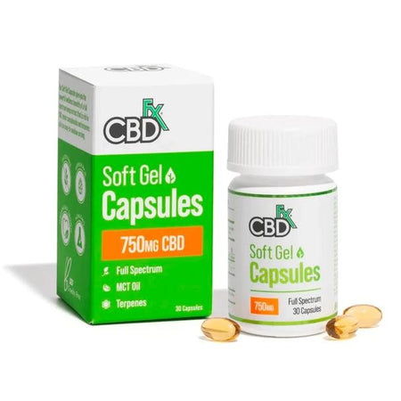 CBD Capsules CBDfx - CBD Gel Capsules - 30 Count Bottle - 25mg