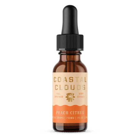 CBD Tinctures Coastal Clouds - CBD Tincture - Full Spectrum Peach Citrus - 750mg-1500mg
