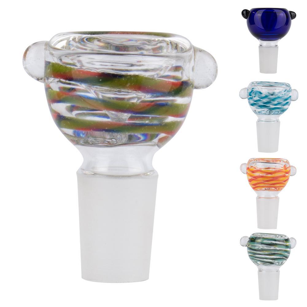 Accessories 18mm Bong Slide Bowl Color Swirl and Cobalt