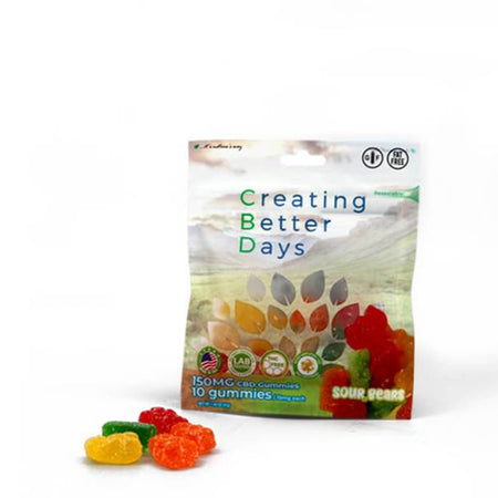 CBD Edibles Creating Better Days - CBD Edible - Sour Bears Gummies - 10pc-15mg
