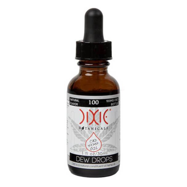 CBD Tinctures Dixie Botanicals - CBD Tincture - Natural Flavor 1oz Dew Drops - 100mg