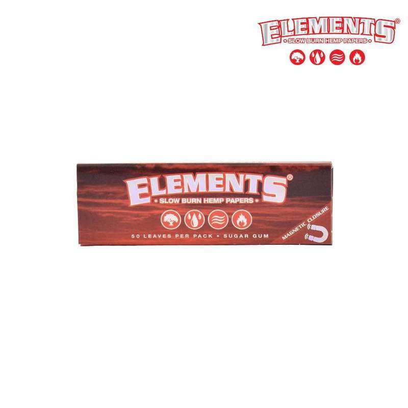 Rolling Papers ELEMENTS Red 1 1/4, Ultra Thin Rice Rolling Papers