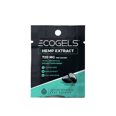 CBD Capsules Eco Sciences - CBD Soft Gel - ECOGELS Travel Size 2 Count - 25mg