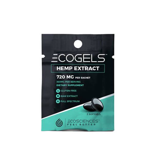 CBD Capsules Eco Sciences - CBD Soft Gel - ECOGELS Travel Size 2 Count - 25mg