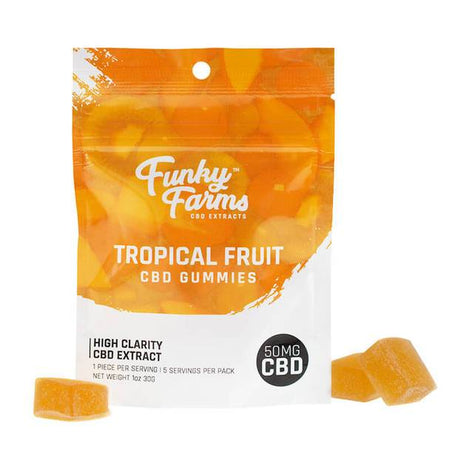 CBD Edibles Funky Farms - CBD Gummies - Tropical Fruit - 50mg
