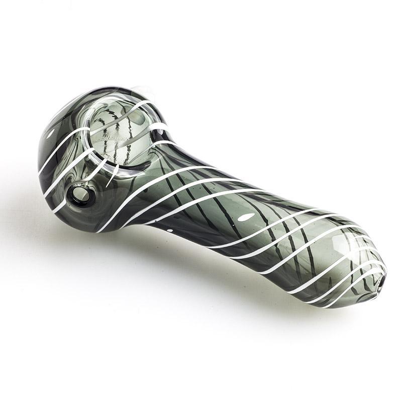 glass pipes Spiral Glass Spoon Pipe w/ White Marble