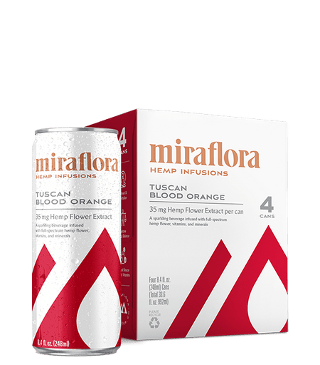 Cbd drinks Miraflora hemp infusions sparkling beverage - Blood Orange