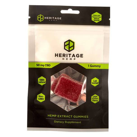 CBD Edibles Heritage Hemp - CBD Edible - Gummie Single Pack - 50mg