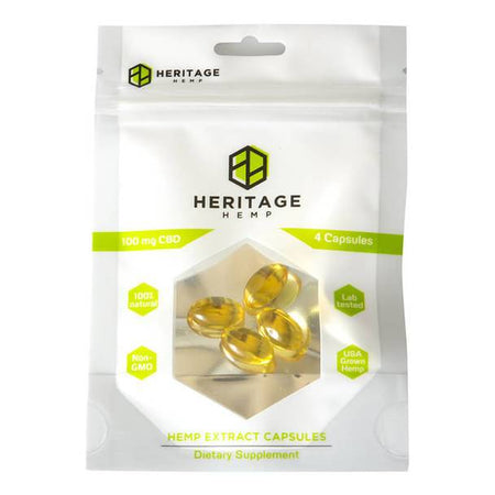 CBD Capsules Heritage Hemp - CBD Soft Gels - 4 Count - 25mg