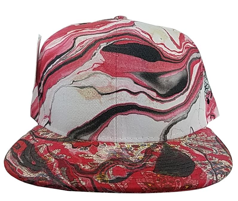 Accessories Marbled Adjustable Hat | Red and White