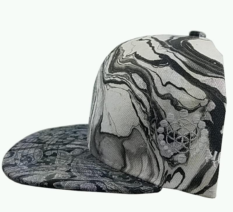 Accessories Marbled Adjustable Hat | Black and White