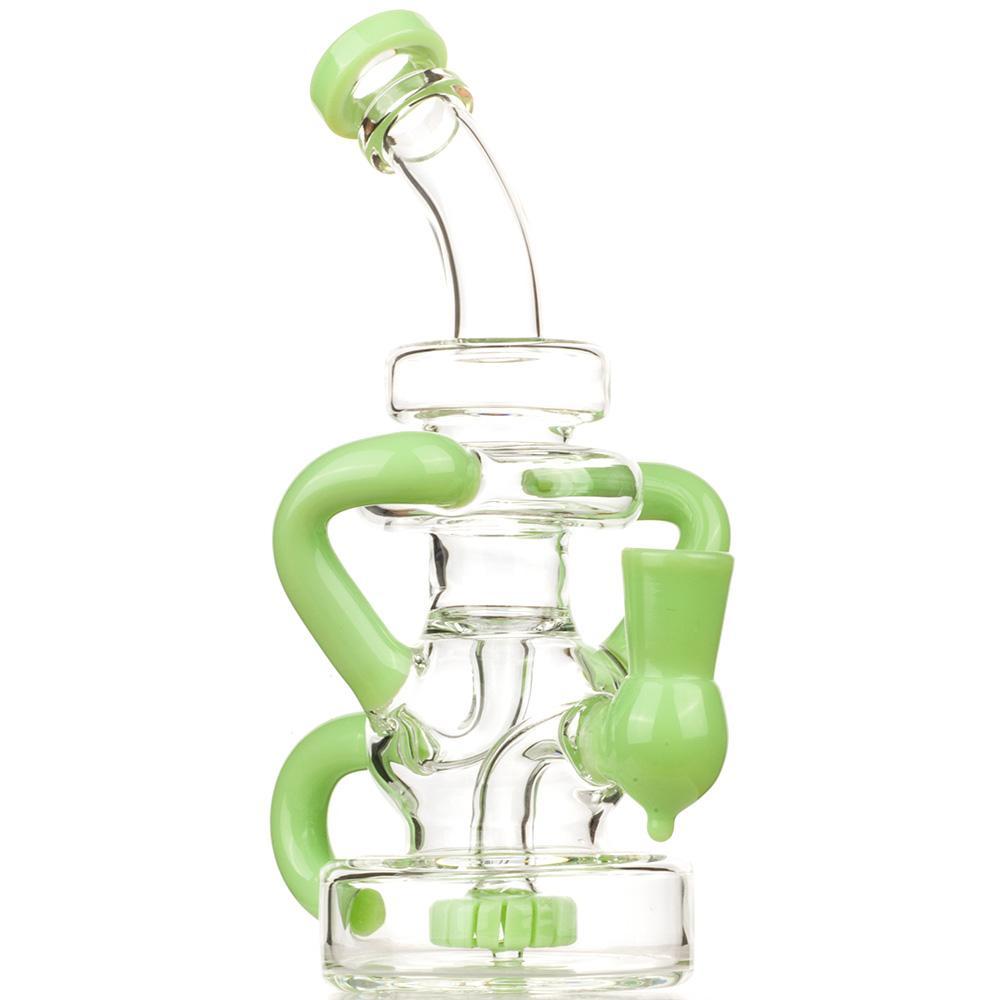 Bongs 7.5" Green Recycler Showerhead Perc Dab Rig