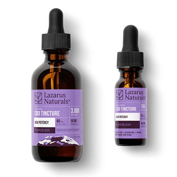 CBD Tinctures Lazarus Naturals - CBD Tincture - Isolate Flavorless - 750mg-3000mg