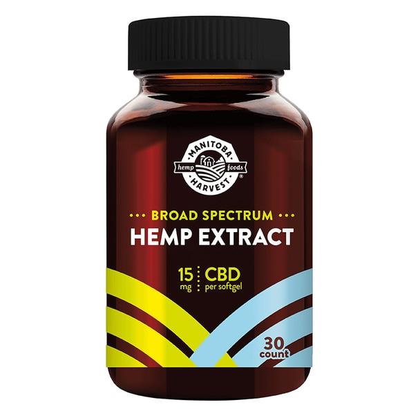 CBD Capsules Manitoba Harvest - CBD Capsule - Broad Spectrum Hemp Extract Soft Gel - 15mg