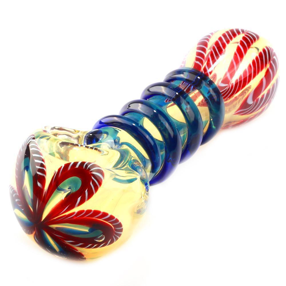 glass pipes Milli Scheme W/Blue Spiral Glass Orbs Glass Pipe