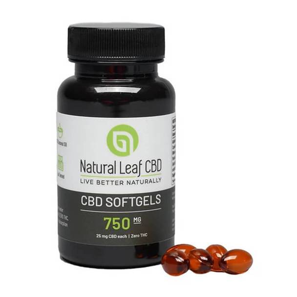 CBD Capsules Natural Leaf CBD - CBD Soft Gels - 750mg
