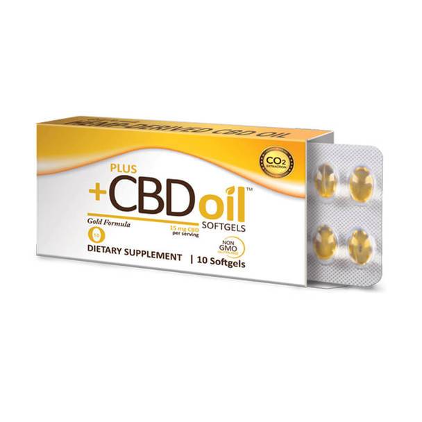CBD Capsules PlusCBD Oil - CBD Softgels - Gold Blend Full Spectrum - 15mg