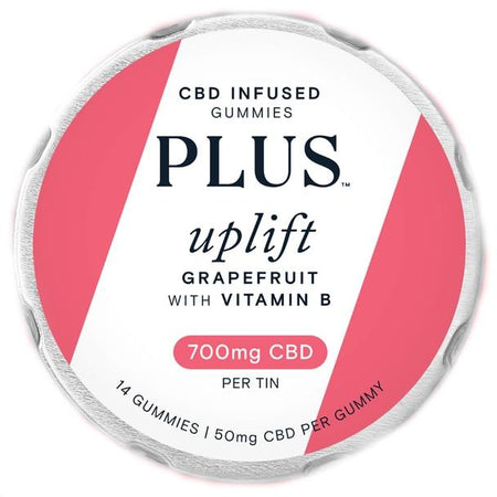 CBD Edibles Plus CBD - CBD Edible - Uplift Grapefruit w/Vitamin B Gummies - 50mg