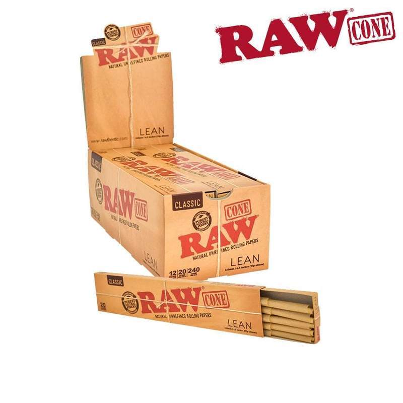 Pre Rolled RAW Classic Pre-Rolled Cones Lean Size, 20 Pack