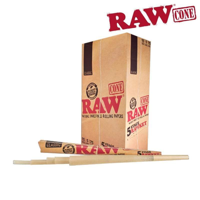 Pre Rolled RAW Pre-rolled Cone 5 Stage RAWket