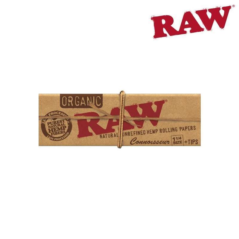 Rolling papers RAW Organic Hemp Connoisseur 1 1/4, Natural Rolling Papers, Tips Included