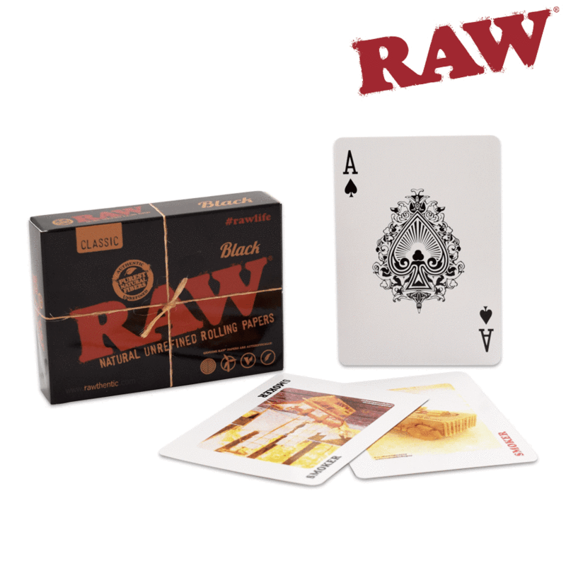 Rolling papers Raw Black Playing Cards
