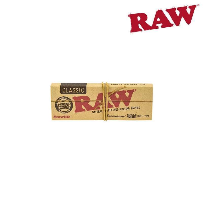 Rolling papers RAW Classic Connoisseur Single Wide, Tips Included