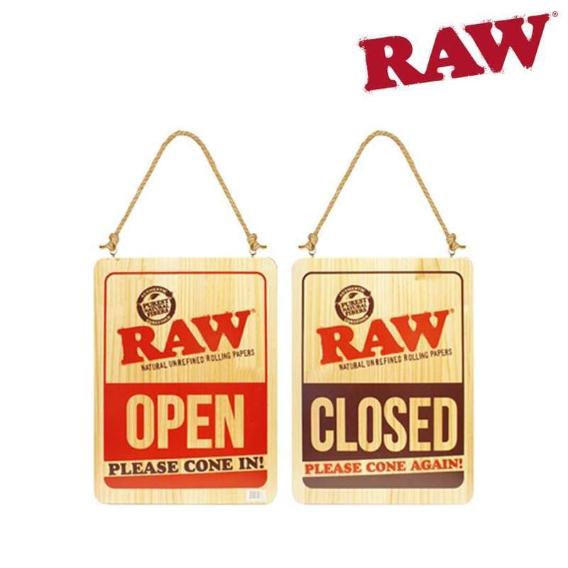 Rolling papers RAW Wooden Open & Closed Sign, 40cm x 30 cm