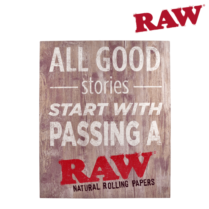 Rolling papers RAW u201cGood Storiesu201d Wooden Sign