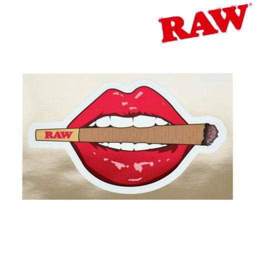 Rolling papers RAW Lips And Lit Cone Metalic Sticker