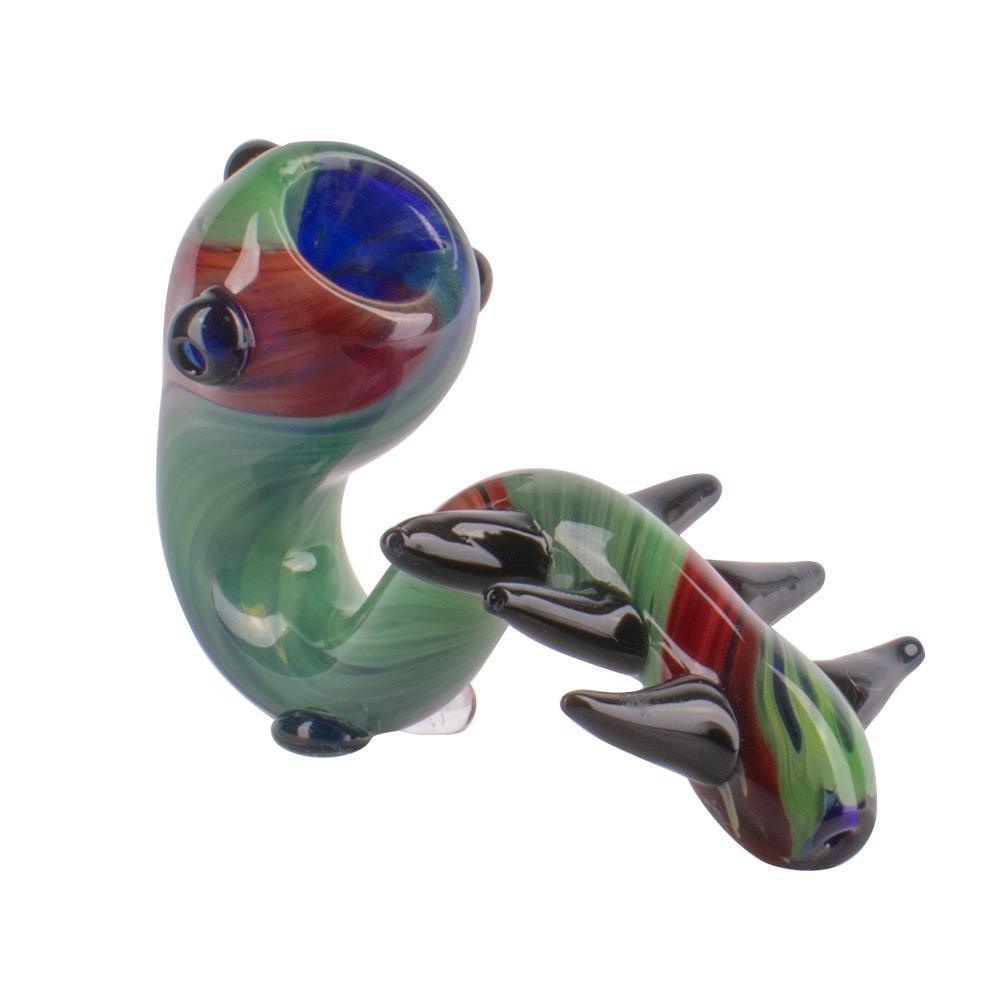 Hand pipe Spiked Sherlock Pipe with Emerald Twist Glass